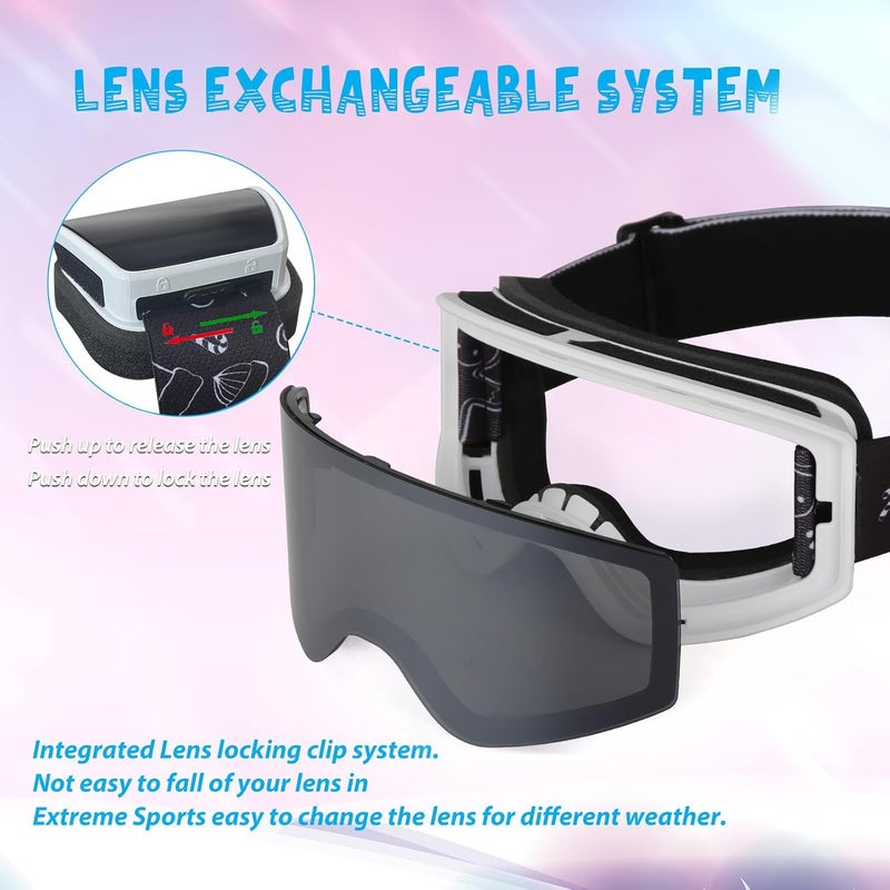 EXP VISION Ski/Snowboard Goggles Parent-child Snow Goggles Over Glasses for Men, Women Youth Kids - Image 4